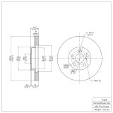 R1 00-10 ScIon tC Front Brake Rotor Set w/Ceramic Pads and Hardware (2x dfc600-76068, 1x rnc2310-0817-01) thumbnail 2