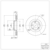 R1 10-11 Hyundai Genesis Front & Rear Brake Rotor Set w/Ceramic Pads and Hardware (Bundled Kit) thumbnail 4