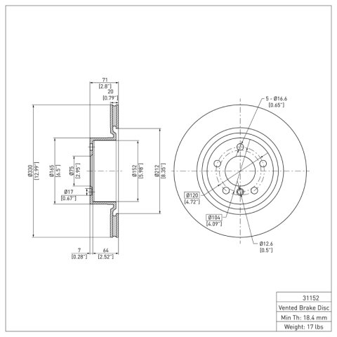 R1 11-18 BMW X4 Front & Rear Brake Rotor Set w/Ceramic Pads and Hardware (Bundled Kit) thumbnail 8