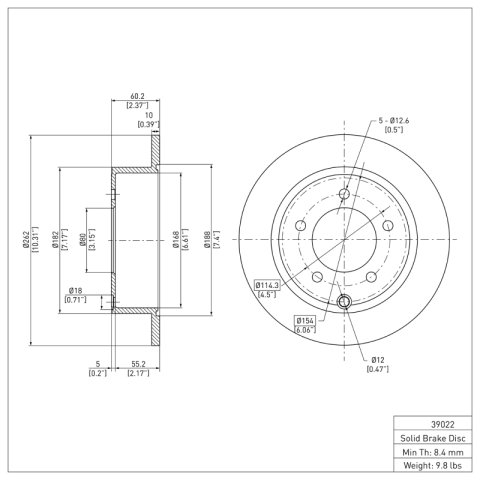 R1 07-16 Mitsubishi Lancer Front & Rear Brake Rotors w/Ceramic Pads & Hardware (Bundled Kit) thumbnail 8