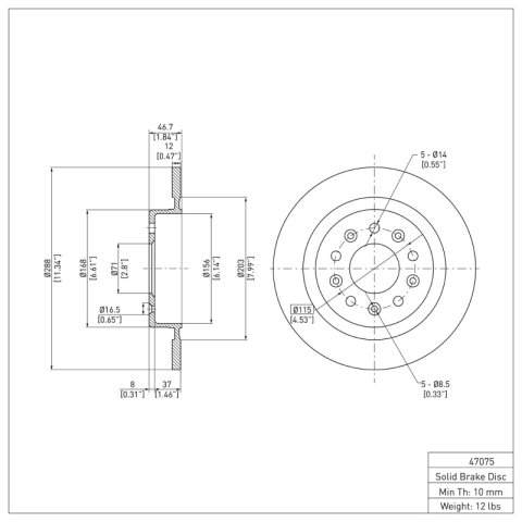 R1 16-19 Chevrolet Malibu Front & Rear Brake Rotor Set w/Ceramic Pads and Hardware (Bundled Kit) thumbnail 8