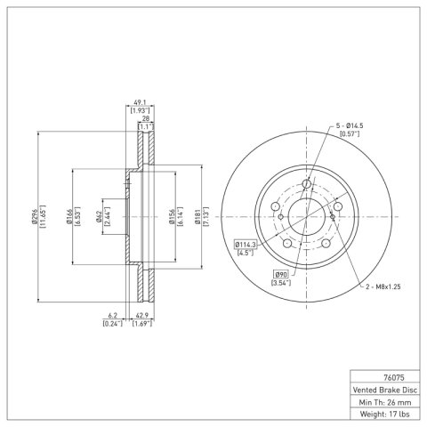 R1 04-08 Toyota Camry Front & Rear Brake Rotor Set w/Ceramic Pads and Hardware (Bundled Kit) thumbnail 3