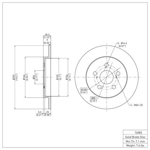 R1 10-15 Toyota Prius Front & Rear Brake Rotors w/Ceramic Pads & Hardware (Bundled Kit) thumbnail 3