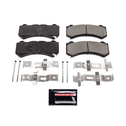 Power Stop 2021 Jeep Grand Cherokee Front and Rear Z23 Coated Brake Kit (1x psbZ23-1405, 1x psbZ23-1053B, 2x psbAR83079EVC, 2x psbAR83109EVC)