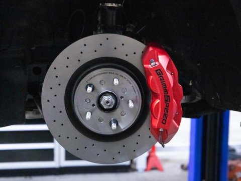 GrimmSpeed 02-21 Subaru WRX/STI 4-Piston Brake Caliper Kit - Red (For 340mm Rotor) thumbnail 2