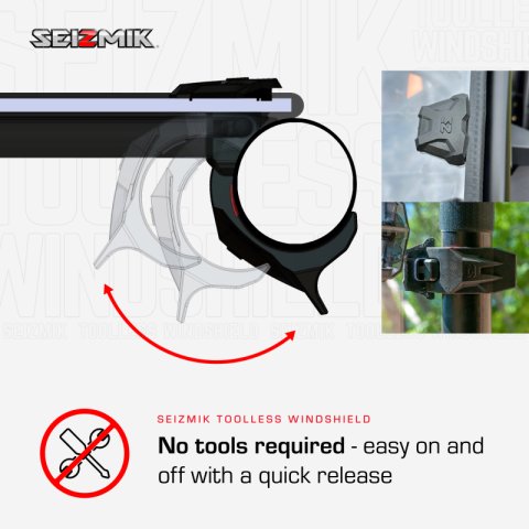 Seizmik 21-25 Honda Talon/4 Tool-less Front Windshield Hardcoded thumbnail 2