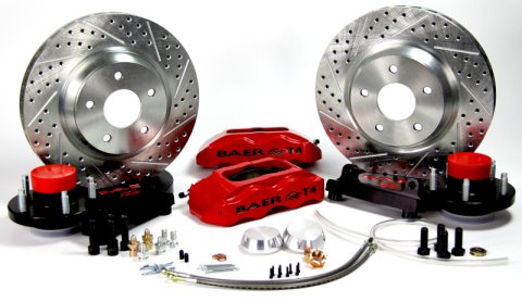 Baer Brakes 55-57 Chevy One-Fifty Series STD Studs 13in Track4 Front SDZ Brake Kit - Monster Green