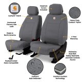 Covercraft 24-26 Ford F250/350/450/550 Carhartt Super Dux PrecisionFit Seat Covers - Gravel thumbnail 3
