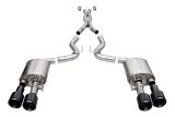 Corsa 20-22 Ford Mustang GT500 3.0in Dual Rear Exit Catback w/ Twin 5.0in Black Carbon Fiber Tips thumbnail 1