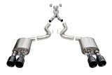 Corsa 20-22 Ford Mustang GT500 3.0in Dual Rear Exit Catback w/ Twin 5.0in Blk Straight Cut Pro Tips thumbnail 1