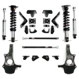 QA1 2019+ Chevrolet Silverado 1500 Double Adjustable 4/5in Lowering Kit w/ Spindles & Traction Bars thumbnail 1