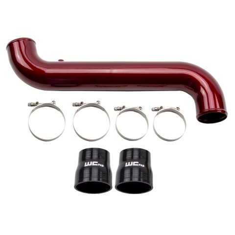 Wehrli 11-16 GM Duramax LML Passenger Side 3.5in Intercooler Pipe - Bengal Red