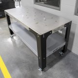 Wehrli Modular Steel Work Bench Top/Shelf Kit - 42in x 72in x .120in Thick (Stainless Steel & Grey) thumbnail 3