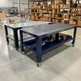 Wehrli Modular Steel Work Bench Top/Shelf Kit - 42in x 90in x .120in Thick (Stainless Steel & Grey) thumbnail 2