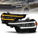 Anzo 2023+ Chevy Colorado Full LED Proj. Headlights w/ Black Housing - Seq. Lightbar w. DRL thumbnail 1
