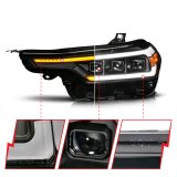 Anzo 2023+ Chevy Colorado Full LED Proj. Headlights w/ Black Housing - Seq. Lightbar w. DRL thumbnail 4