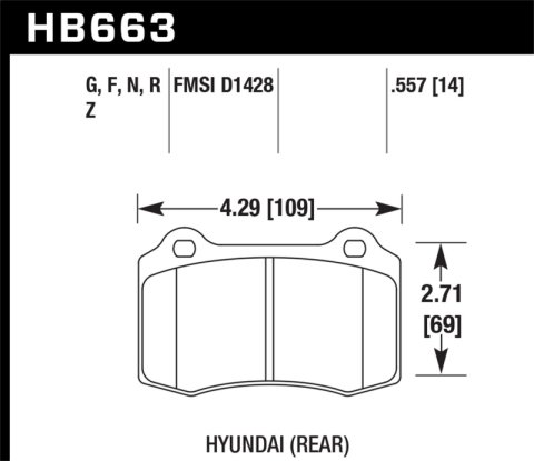 Hawk Performance HP Plus Brake Pads HB663N.557 Disc Pad thumbnail 4