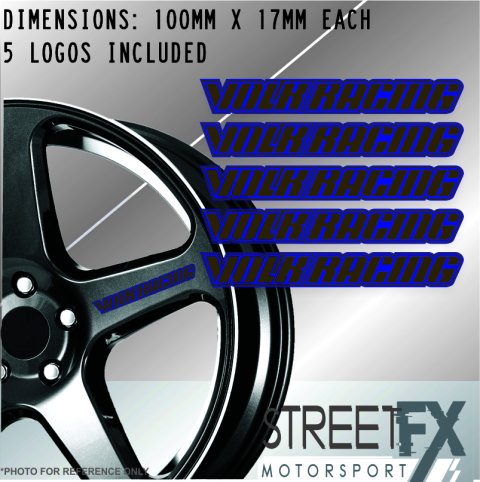 5x Volk Racing Gold Wheel Rim Sticker Kit thumbnail 2