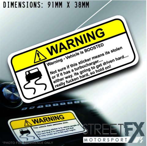 BOOSTED VISOR Warning Sticker Decal thumbnail 2