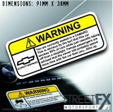 Chevrolet Camaro VISOR Warning Sticker Decal thumbnail 2