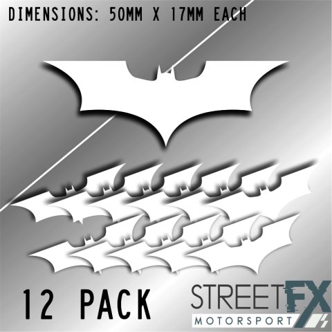 Batman Symbol 12 Pack White Sticker Funny Culture Aussie Meme Quirky Car  4x4 thumbnail 1