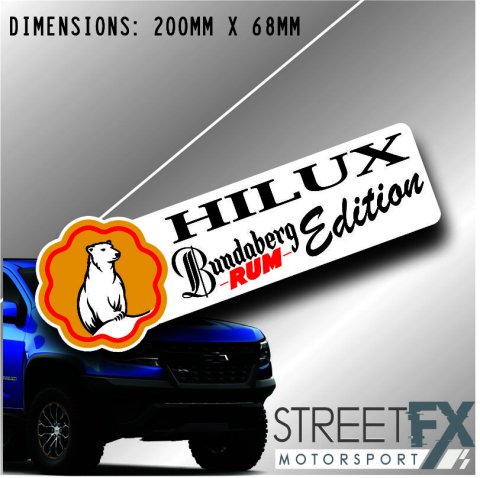 Hilux Bundaberg Rum Sticker Decal 4x4 4WD Camping Caravan Trade Truck Aussie thumbnail 1