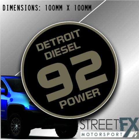 Detroit Diesel Round Sticker Decal 4x4 4WD Camping Caravan Trade Truck Aussie thumbnail 1