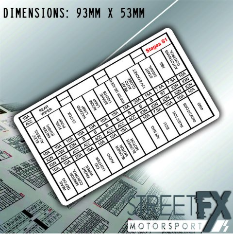 STAGEA S1 Fusebox Sticker Translation Wiring Fuse English Vinyl For Nissan thumbnail 1