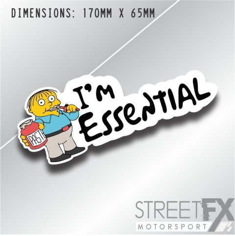 I'm Essential Simpsons Sticker Funny Humour Car  Truck Ute  4x4 Pop Culture thumbnail 2