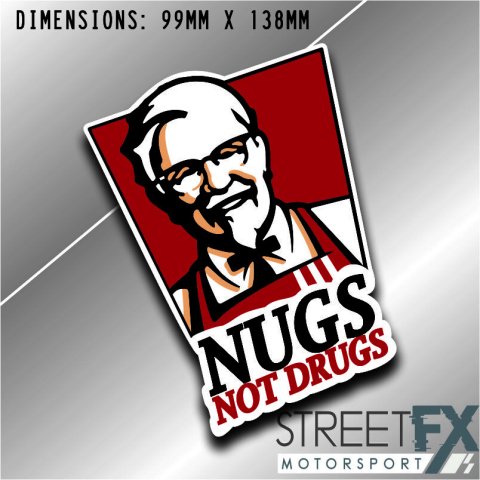 Nugs Not Drugs Sticker Funny Humour Car  Ute  4x4 Pop Culture Aussie Graphic thumbnail 2