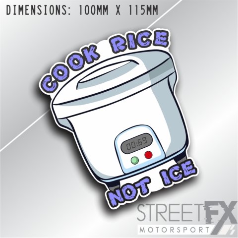 Cook Rice not Ice Sticker Decal Funny Joke Boat 4x4 prank Car Bumper Window thumbnail 1