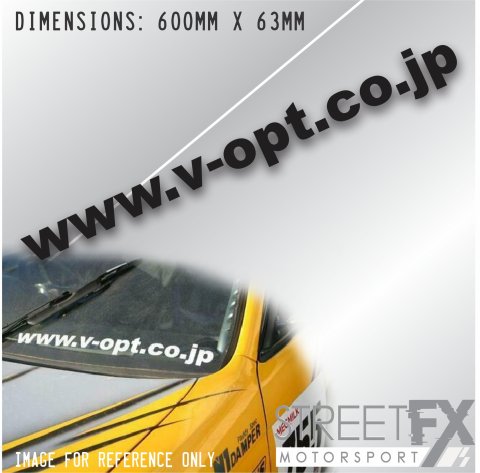 JDM www.v-opt.co.jp Black Sticker Banner JDM Drift Rally Race Window Decal 4x4 thumbnail 2