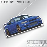 R34 GTR Slap Sticker Decal for Nissan Nismo Laptop Bottle Phone Case Book thumbnail 1