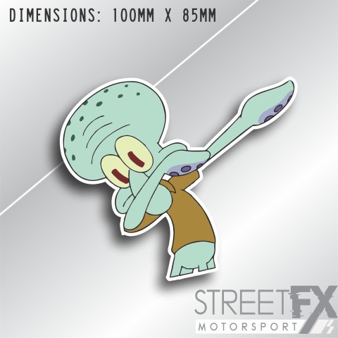 Squidward Dabbing Sticker Decal Funny JDM Drift Dab Vinyl Car Truck Boat Bike thumbnail 1