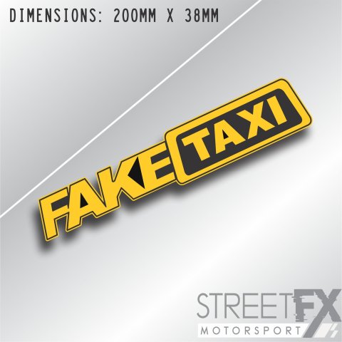 FAKE TAXI Sticker Window Decal Funny JDM Drift Turbo Hoon Race Car AU 4x4 thumbnail 1